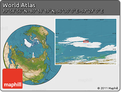 Satellite Location Map of the Area around 80° 6' 37" N, 96° 58' 29" E