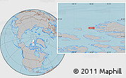 Gray Location Map of the area around 80° 6' 37" N, 96° 49' 29" W, hill shading