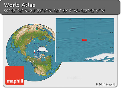 Satellite Location Map of the Area around 80° 20' 21" N, 123° 10' 30" W