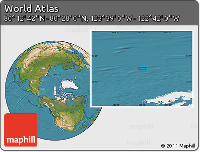 Satellite Location Map of the Area around 80° 20' 21" N, 123° 10' 30" W