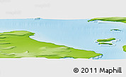 Physical Panoramic Map of the area around 80° 20' 21" N, 53° 37' 30" E