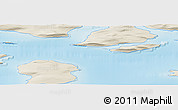 Shaded Relief Panoramic Map of the area around 80° 20' 21" N, 54° 28' 30" E