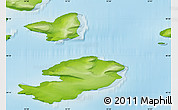 Physical Map of the area around 80° 20' 21" N, 55° 19' 30" E