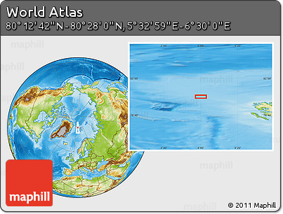 Physical Location Map of the Area around 80° 20' 21" N, 6° 1' 30" E