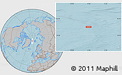 Gray Location Map of the area around 80° 20' 21" N, 6° 43' 29" W, hill shading
