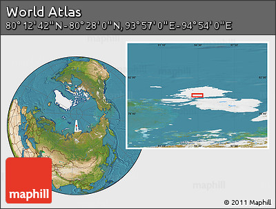 Satellite Location Map of the Area around 80° 20' 21" N, 94° 25' 30" E