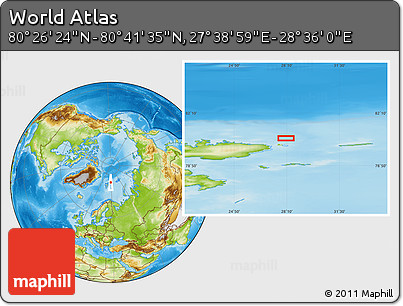 Physical Location Map of the Area around 80° 33' 59" N, 28° 7' 30" E