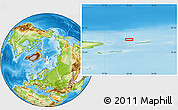 Physical Location Map of the area around 80° 33' 59" N, 30° 40' 29" E