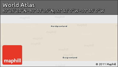 Shaded Relief Panoramic Map of the Area around 80° 33' 59" N, 32° 13' 30" W