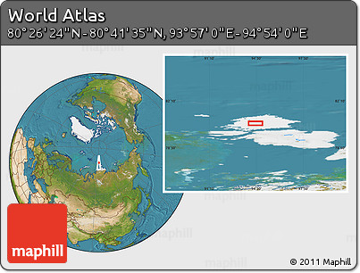 Satellite Location Map of the Area around 80° 33' 59" N, 94° 25' 30" E