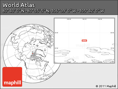 Blank Location Map of the Area around 80° 47' 32" N, 106° 10' 30" W