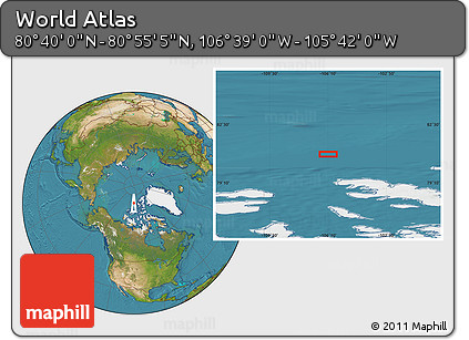 Satellite Location Map of the Area around 80° 47' 32" N, 106° 10' 30" W