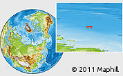 Physical Location Map of the area around 80° 47' 32" N, 110° 34' 29" E