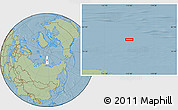 Savanna Style Location Map of the area around 80° 47' 32" N, 115° 40' 30" E, hill shading
