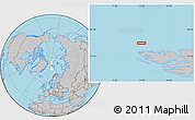 Gray Location Map of the area around 80° 47' 32" N, 11° 7' 30" E
