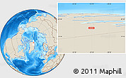 Shaded Relief Location Map of the area around 80° 47' 32" N, 32° 13' 30" W