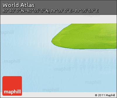Physical 3D Map of the Area around 80° 47' 32" N, 79° 7' 30" E