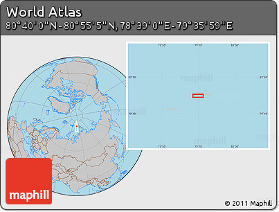 Gray Location Map of the Area around 80° 47' 32" N, 79° 7' 30" E