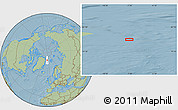 Savanna Style Location Map of the area around 80° 47' 32" N, 7° 34' 30" W, hill shading
