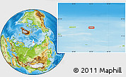 Physical Location Map of the area around 80° 47' 32" N, 83° 22' 30" E