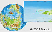 Physical Location Map of the area around 80° 47' 32" N, 89° 19' 29" E