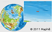 Physical Location Map of the area around 81° 1' 0" N, 116° 31' 30" E