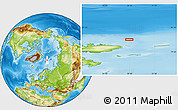 Physical Location Map of the area around 81° 1' 0" N, 28° 7' 30" E
