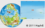 Physical Location Map of the area around 81° 1' 0" N, 72° 19' 29" E