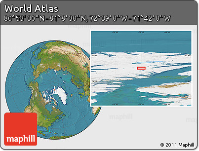 Satellite Location Map of the Area around 81° 1' 0" N, 72° 10' 30" W