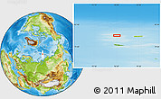 Physical Location Map of the area around 81° 1' 0" N, 76° 34' 29" E