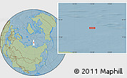 Savanna Style Location Map of the area around 81° 14' 22" N, 115° 40' 30" E, hill shading