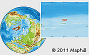 Physical Location Map of the area around 81° 14' 22" N, 33° 13' 30" E