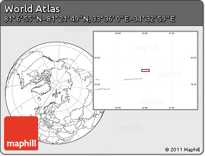Blank Location Map of the Area around 81° 14' 22" N, 34° 4' 30" E