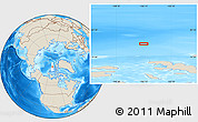 Shaded Relief Location Map of the area around 81° 27' 39" N, 106° 10' 30" W