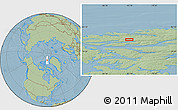 Savanna Style Location Map of the area around 81° 27' 39" N, 83° 13' 29" W, hill shading