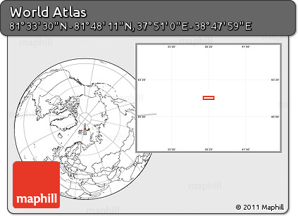 Blank Location Map of the Area around 81° 40' 50" N, 38° 19' 30" E