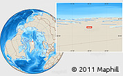 Shaded Relief Location Map of the area around 81° 40' 50" N, 38° 10' 29" W