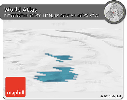 Satellite 3D Map of the Area around 81° 40' 50" N, 49° 13' 30" W