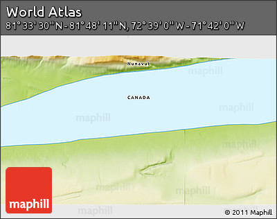 Physical 3D Map of the Area around 81° 40' 50" N, 72° 10' 30" W