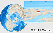 Shaded Relief Location Map of the area around 81° 40' 50" N, 72° 10' 30" W