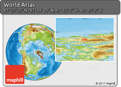 Physical Location Map of the Area around 81° 40' 50" N, 83° 13' 29" W