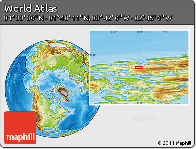 Physical Location Map of the Area around 81° 40' 50" N, 83° 13' 29" W