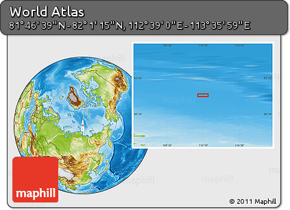 Physical Location Map of the Area around 81° 53' 57" N, 113° 7' 30" E