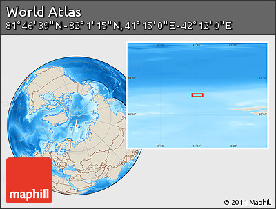 Shaded Relief Location Map of the Area around 81° 53' 57" N, 41° 43' 30" E