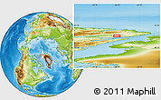 Physical Location Map of the area around 81° 53' 57" N, 66° 13' 29" W