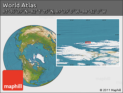 Satellite Location Map of the Area around 81° 53' 57" N, 89° 10' 30" W