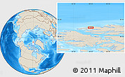 Shaded Relief Location Map of the area around 81° 53' 57" N, 89° 10' 30" W