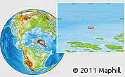 Physical Location Map of the area around 82° 6' 58" N, 101° 4' 29" W
