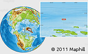 Physical Location Map of the area around 82° 6' 58" N, 102° 46' 30" W