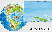 Physical Location Map of the area around 82° 6' 58" N, 103° 37' 30" W